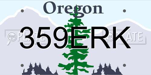 359ERK Oregon License Plate