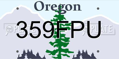 359FPU Oregon License Plate