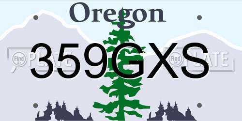 359GXS Oregon License Plate