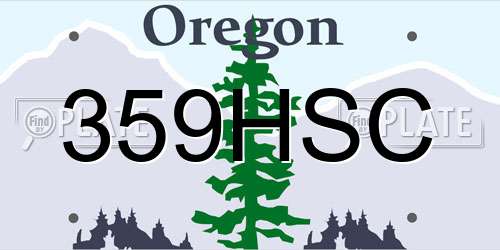 359HSC Oregon License Plate