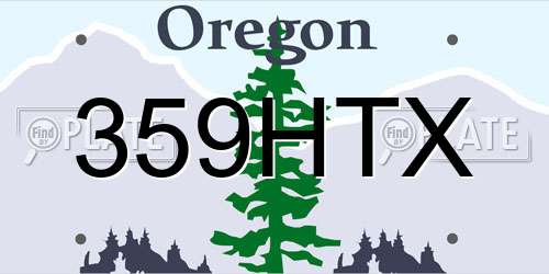 359HTX Oregon License Plate