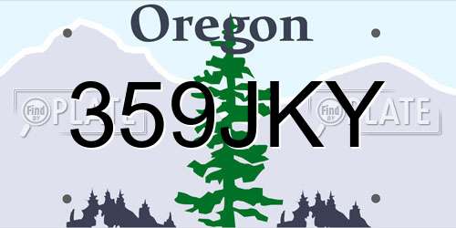 359JKY Oregon License Plate