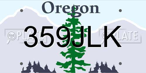 359JLK Oregon License Plate