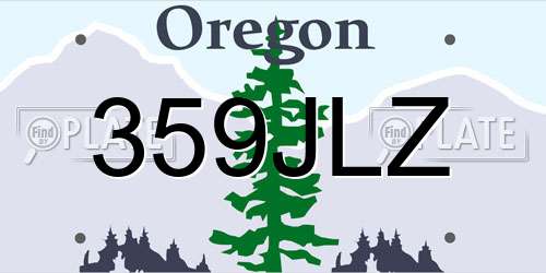 359JLZ Oregon License Plate