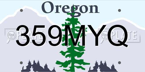 359MYQ Oregon License Plate