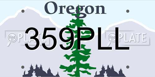 359PLL Oregon License Plate