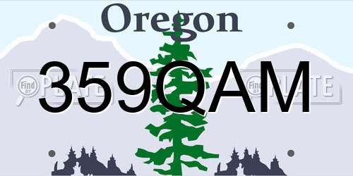 359QAM Oregon License Plate