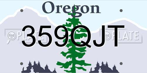 359QJT Oregon License Plate