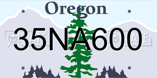 35NA600 Oregon License Plate