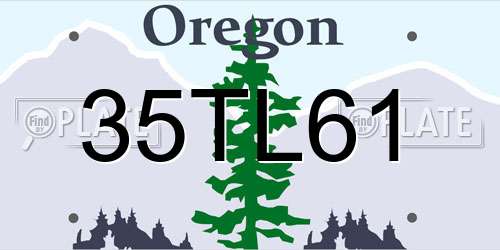 35TL61 Oregon License Plate