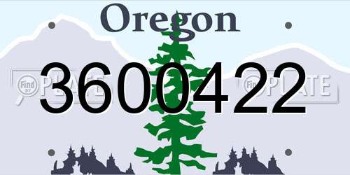 3600422 Oregon License Plate