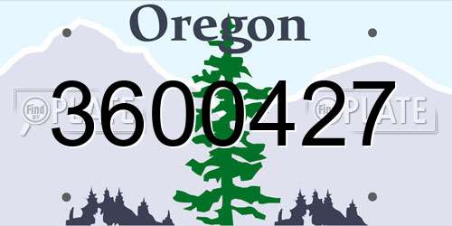 3600427 Oregon License Plate