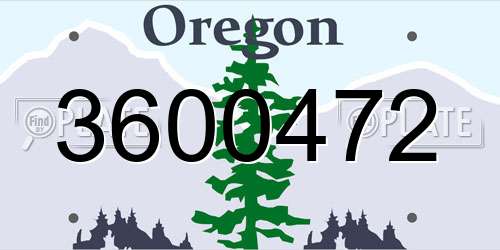 3600472 Oregon License Plate