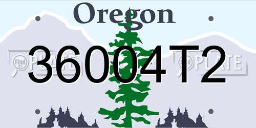 36004T2 Oregon License Plate