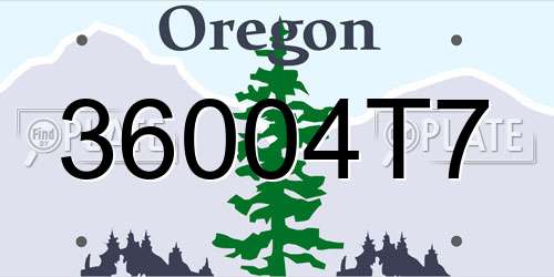 36004T7 Oregon License Plate