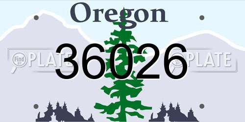 36026 Oregon License Plate