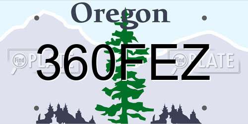 360FEZ Oregon License Plate