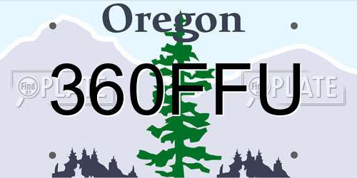 360FFU Oregon License Plate