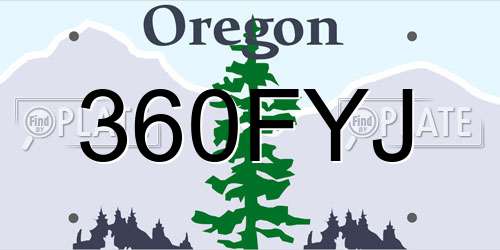 360FYJ Oregon License Plate