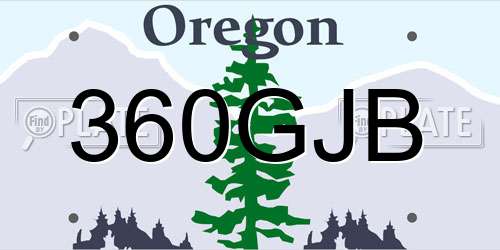 360GJB Oregon License Plate