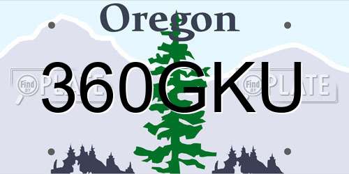 360GKU Oregon License Plate
