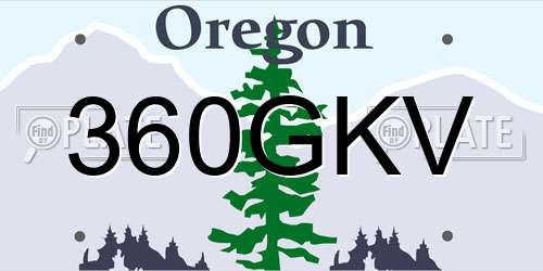 360GKV Oregon License Plate