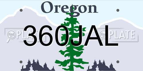 360JAL Oregon License Plate