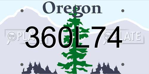 360L74 Oregon License Plate