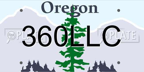 360LLC Oregon License Plate
