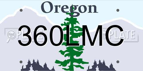 360LMC Oregon License Plate