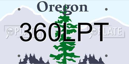 360LPT Oregon License Plate