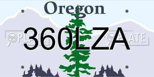 360LZA Oregon License Plate