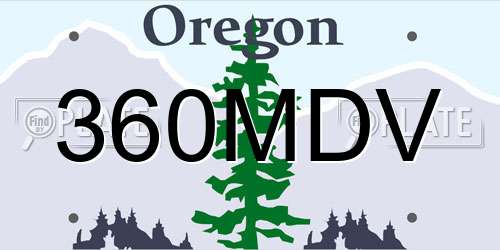 360MDV Oregon License Plate