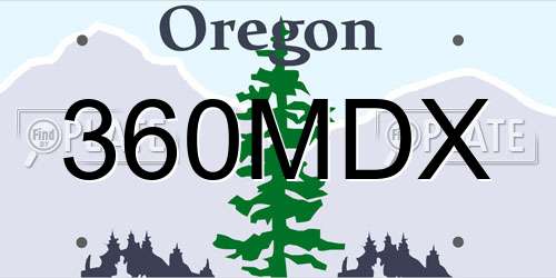 360MDX Oregon License Plate