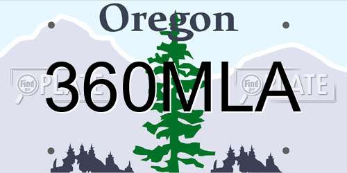 360MLA Oregon License Plate