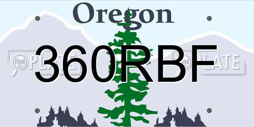 360RBF Oregon License Plate