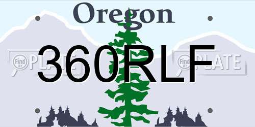 360RLF Oregon License Plate