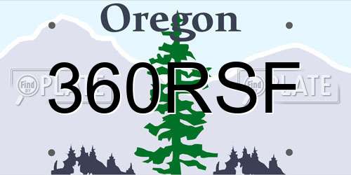 360RSF Oregon License Plate