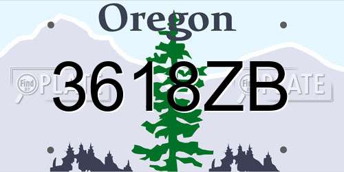 3618ZB Oregon License Plate