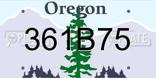 361B75 Oregon License Plate