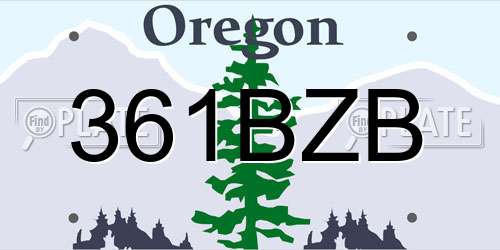 361BZB Oregon License Plate