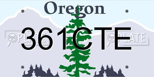 361CTE Oregon License Plate