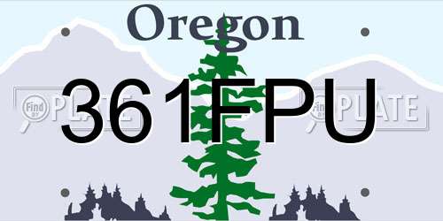 361FPU Oregon License Plate