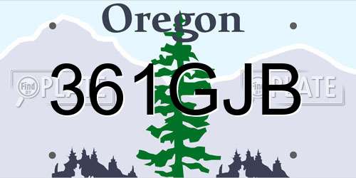 361GJB Oregon License Plate