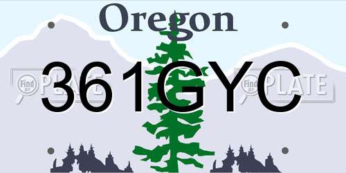361GYC Oregon License Plate