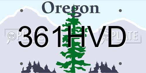 361HVD Oregon License Plate