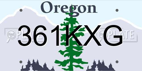 361KXG Oregon License Plate