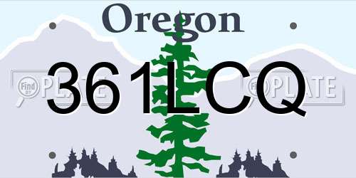 361LCQ Oregon License Plate