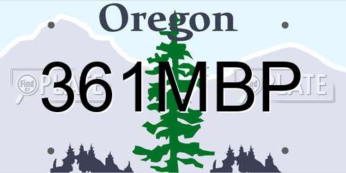 361MBP Oregon License Plate