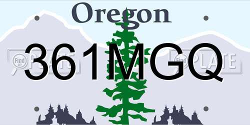 361MGQ Oregon License Plate